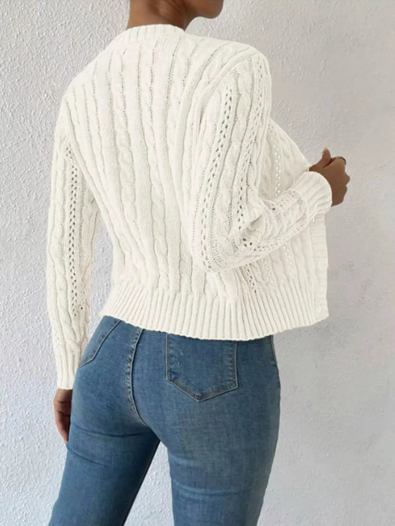 Cable Knit Button Up Cardigan