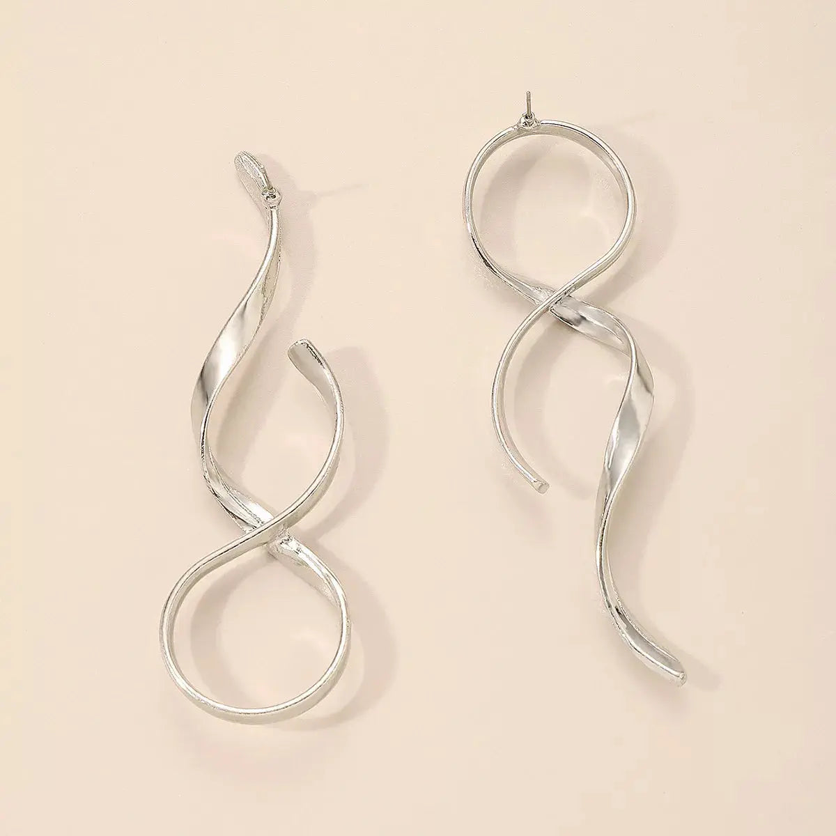 Alloy Spiral Drop Earrings