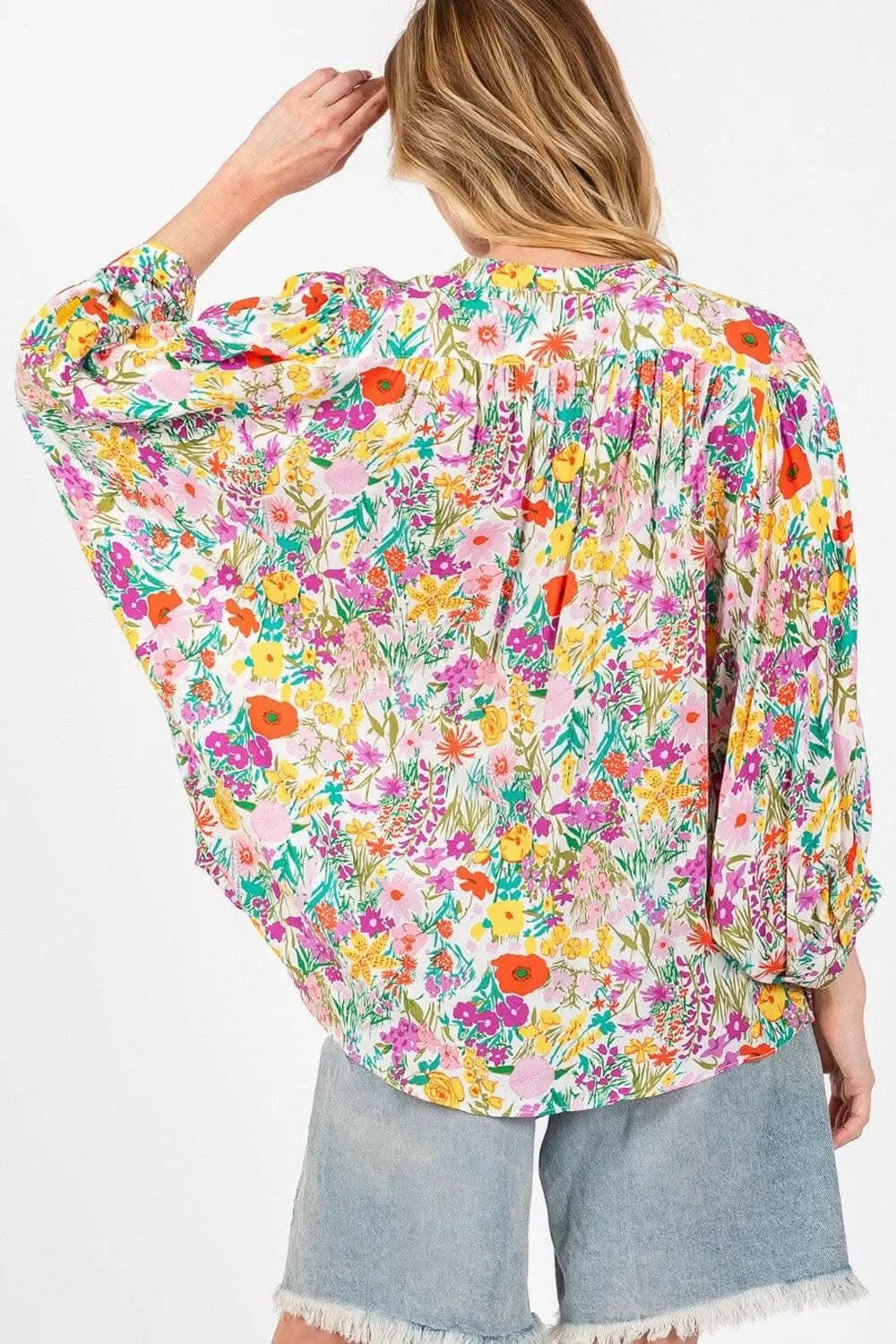 Pants Trendsi Floral Button Down Women's Casual Shirt Lightweight Top