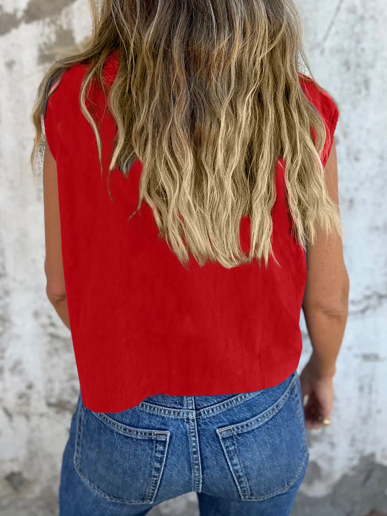 Women's Button Down Cap Sleeve Blouse