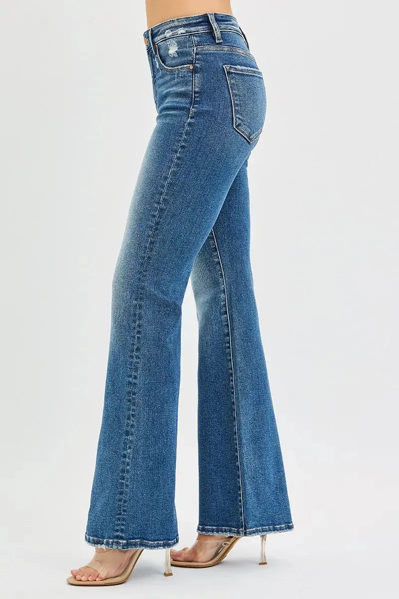 RISEN Jeans - Plus Size Tummy Control High Rise Flare Jeans