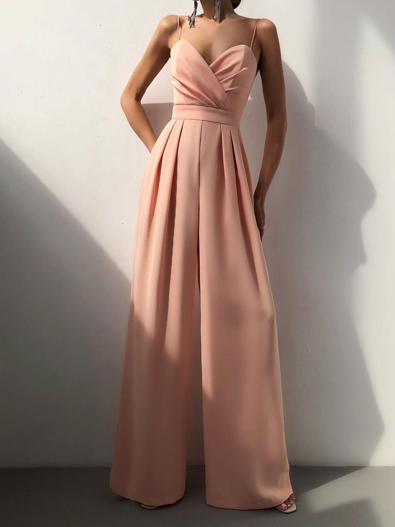 Full Size Spaghetti Strap Wide Leg Jumpsuit