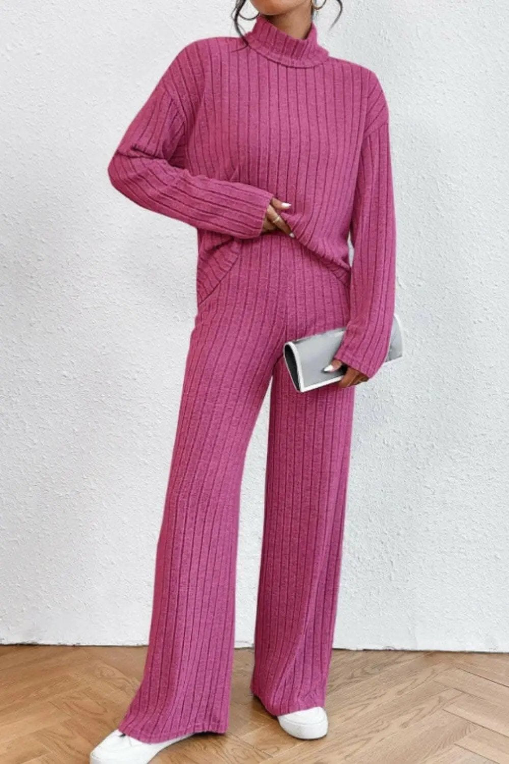 Trendsi Two-Piece Sets - Chic mock neck top & pants set - Premium Quality