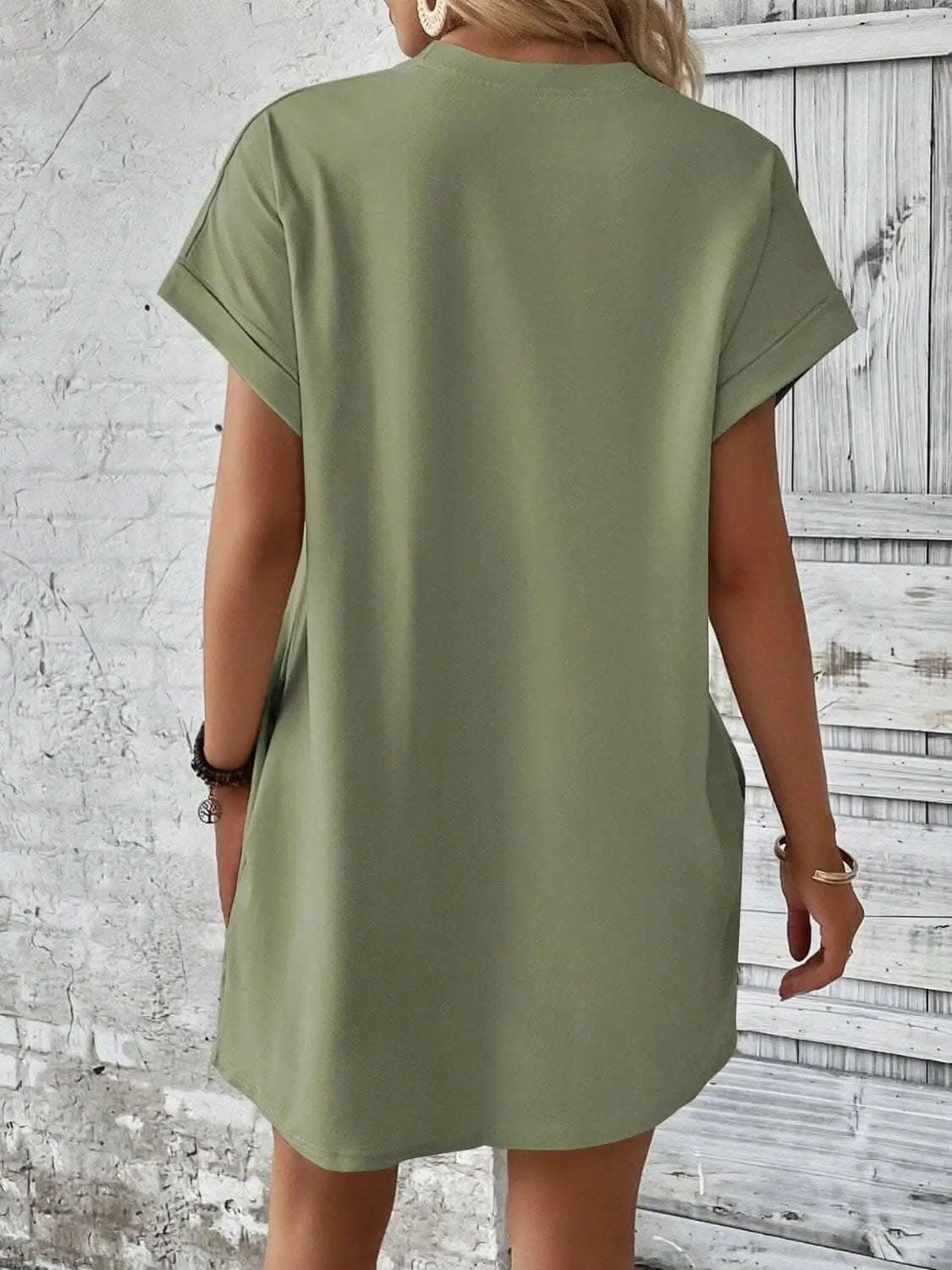 Women's Mini Dress Round Neck by Trendsi | Light Gray