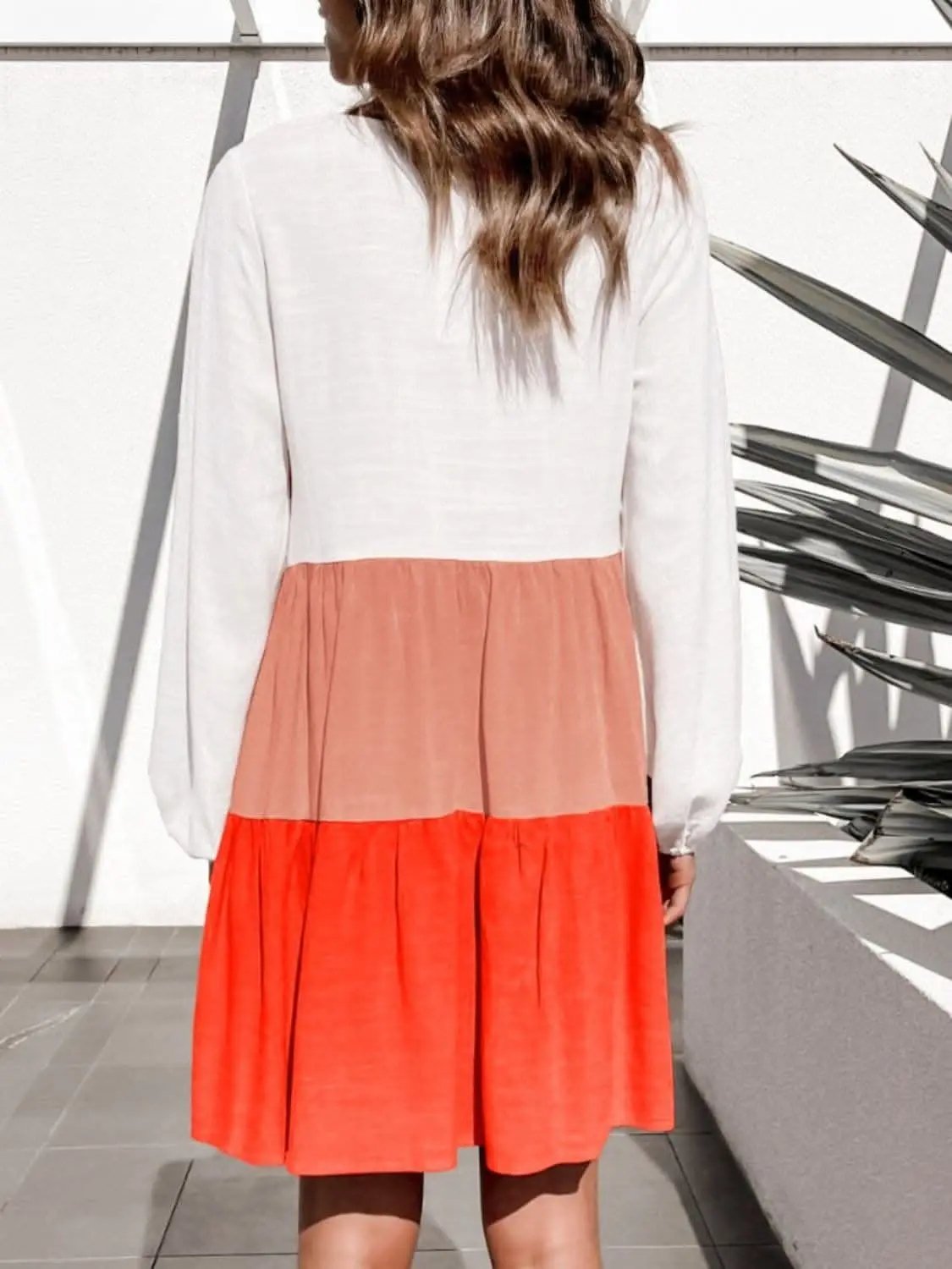 Women's Long Sleeve Dress Dress - Long Sleeve Contrast - Chic Style