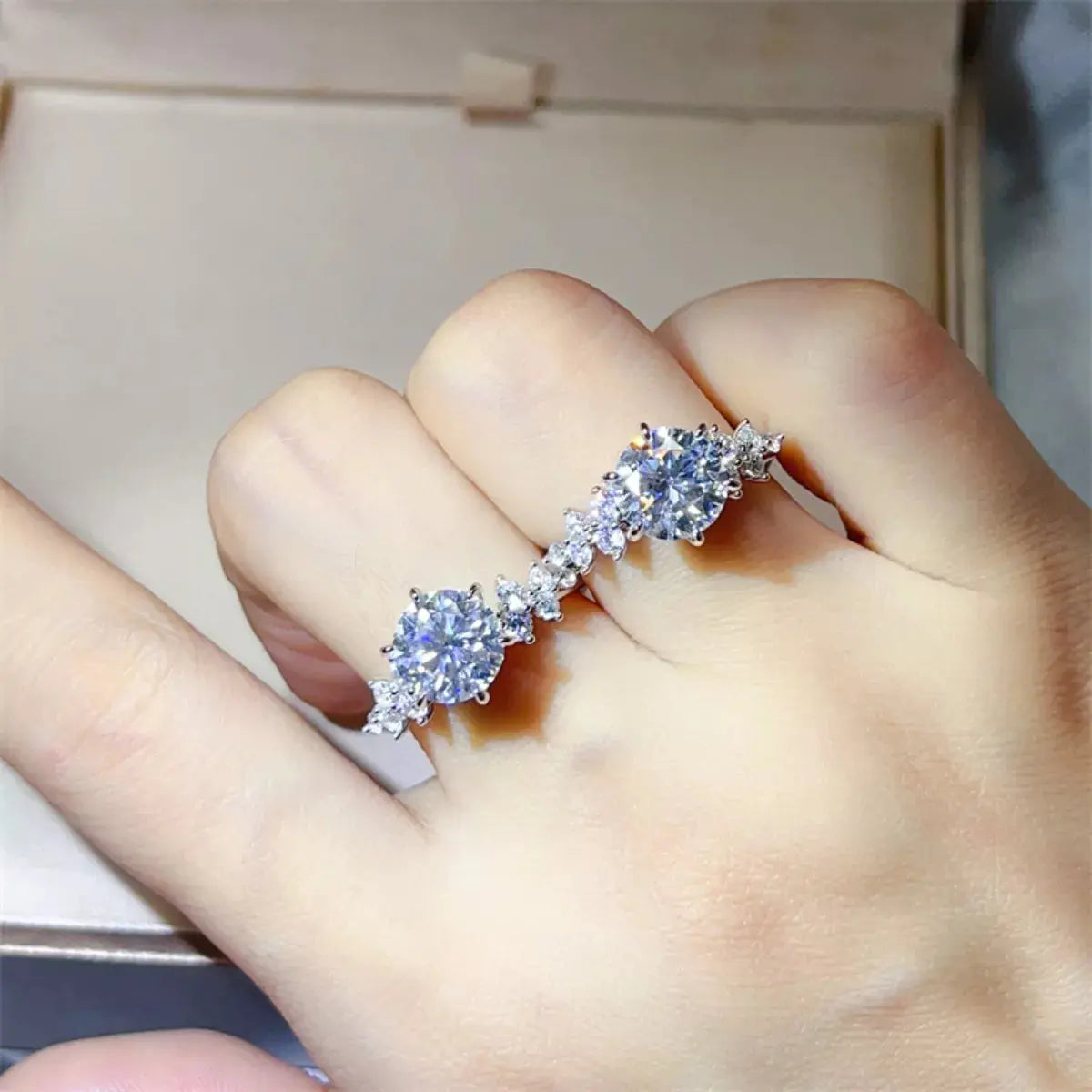 925 Sterling Silver 3 Carat Moissanite Ring