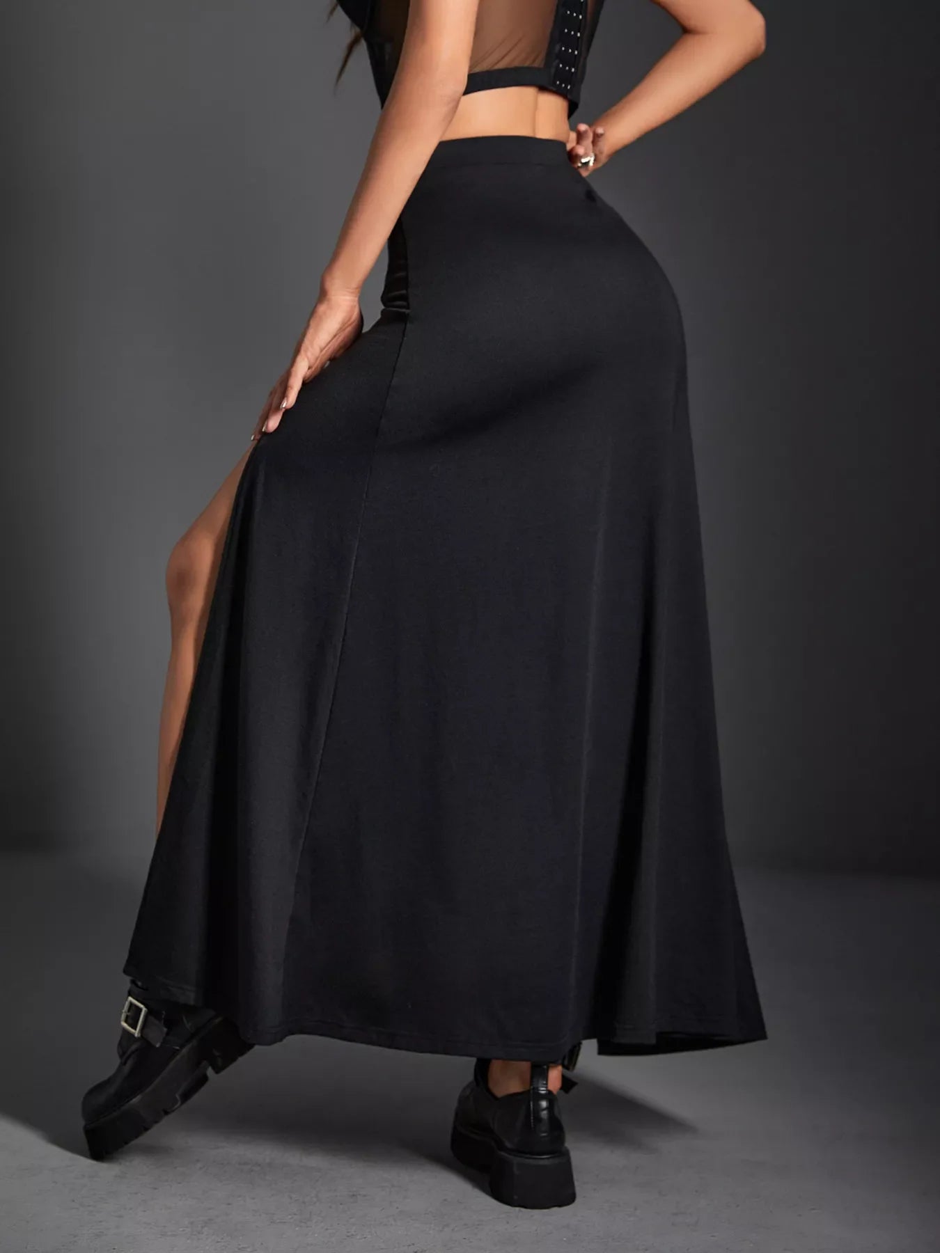 Double Slit High Waist Skirt