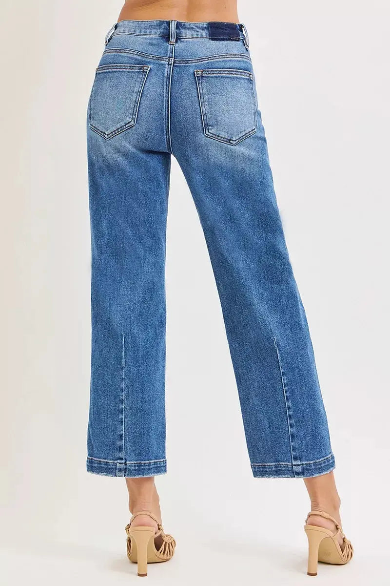 RISEN Jeans - Full Size High Rise Crop Boyfriend Tapered Jeans
