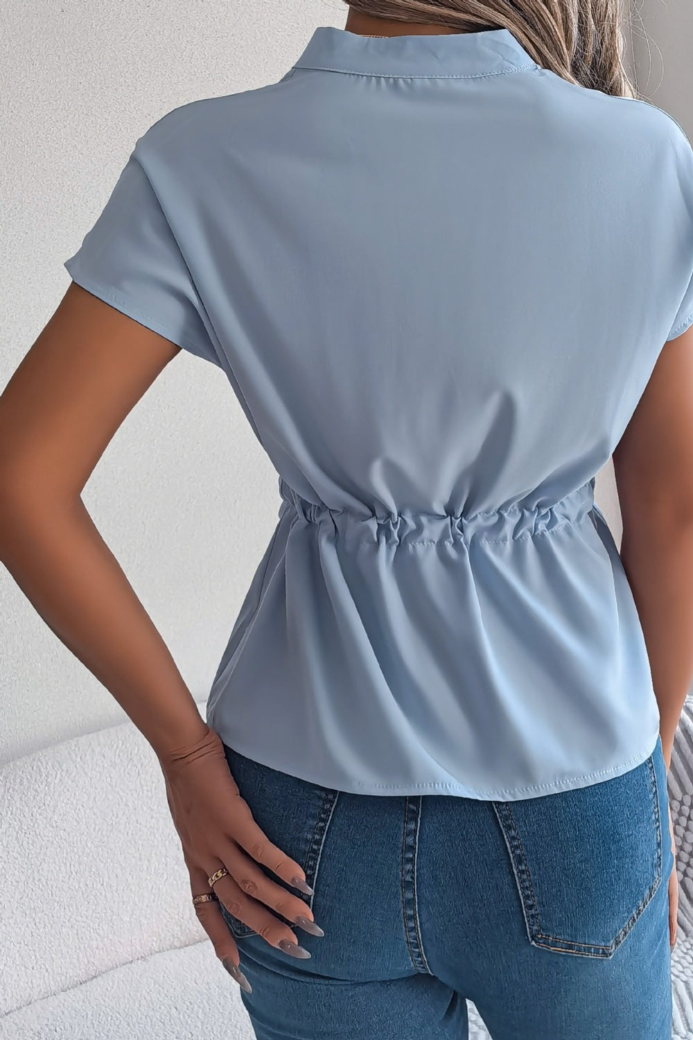 Tie Waist Button Down Shirt