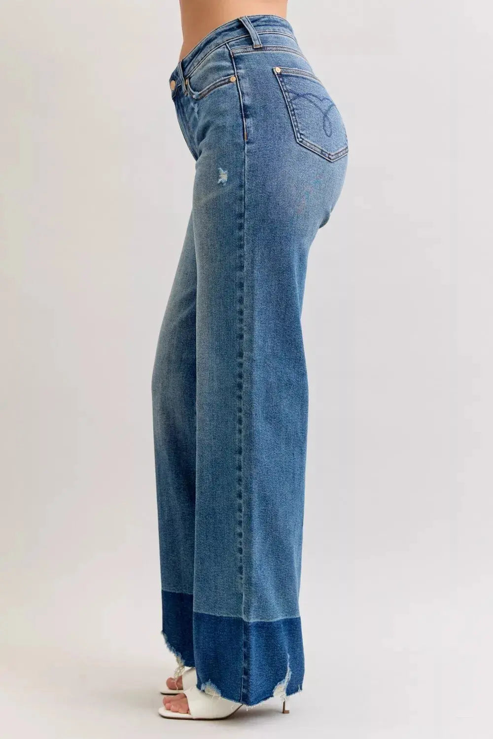 Judy Blue Jeans - Raw Hem High Waist Column Straight Jeans