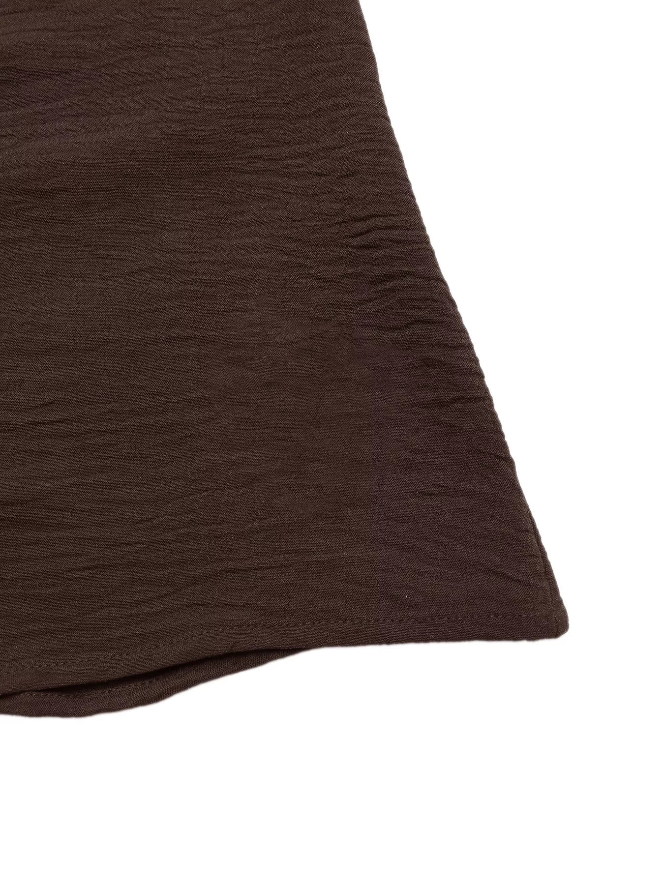 Tie-Front Brown A Line Dress