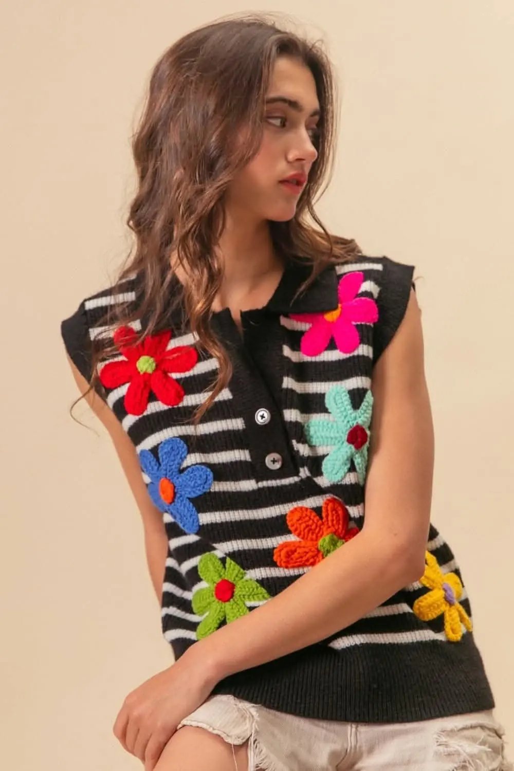 Sweaters Trendsi Striped Sweater Vest Women's Layering Knit Top - Soft, USA Shipped