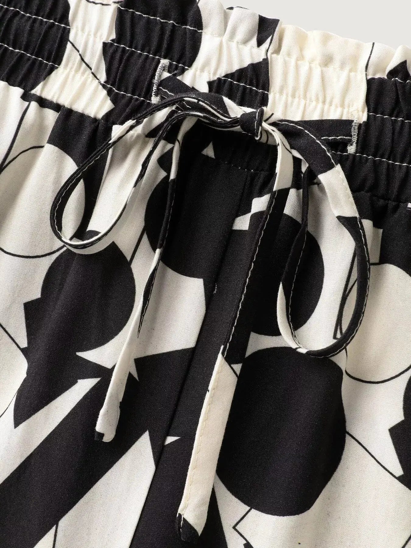 Plus Size Abstract Wide Leg Pants
