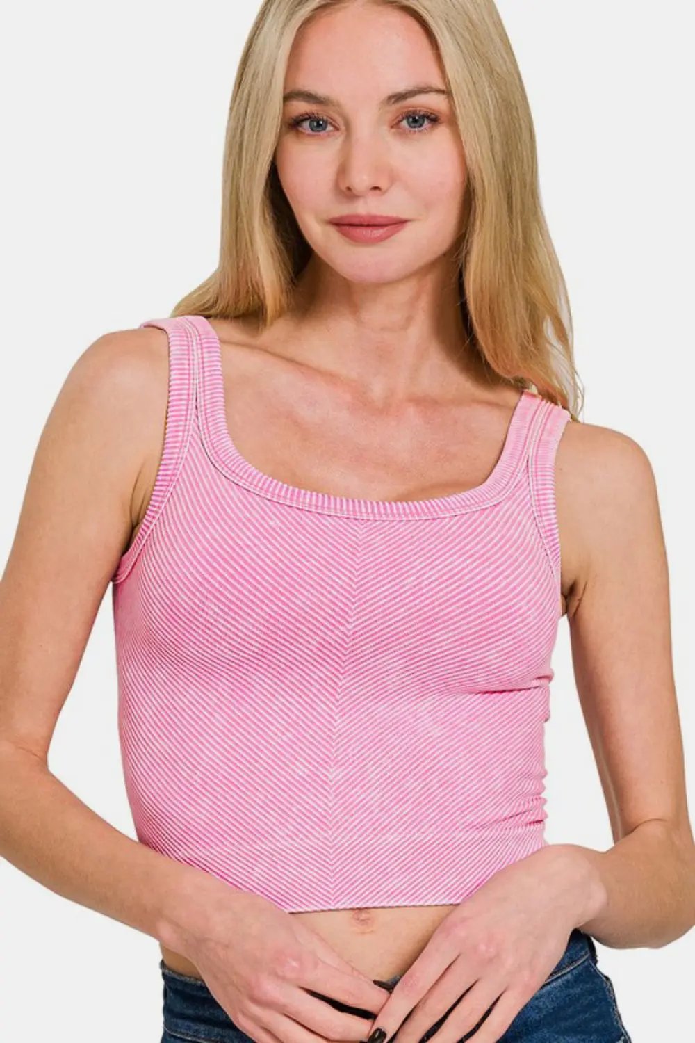 Dresses Trendsi Ribbed Tank Top Women's Casual Wear Basic Scoop Neck Sleeveless Top