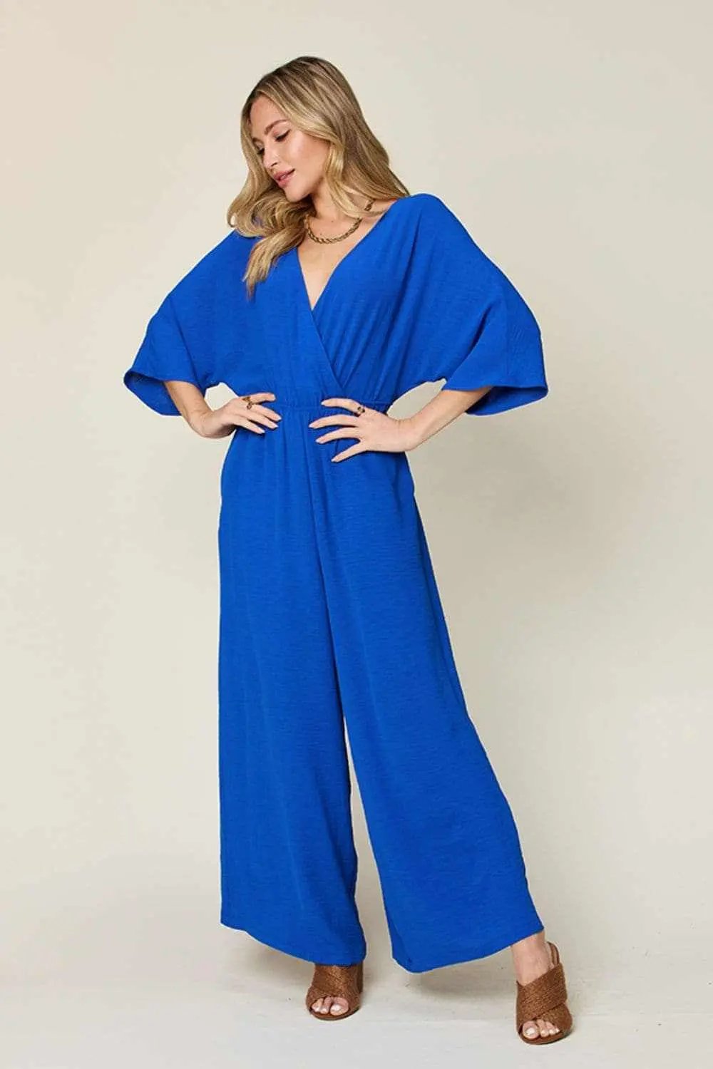 Trendsi Surplice Wide Leg Jumpsuit - Chic & Elegant