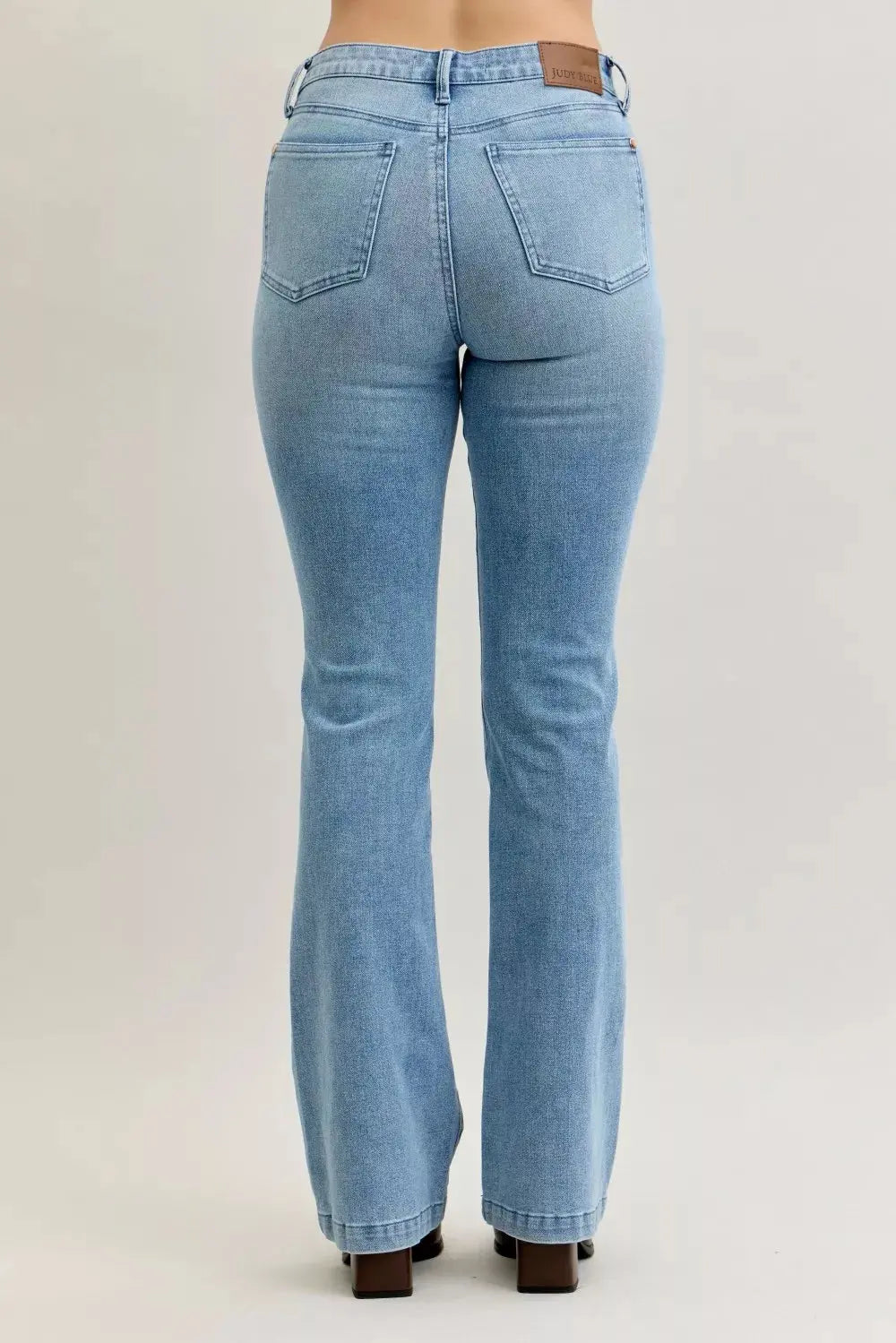 Judy Blue Jeans - Full Size Mid Rise Bootcut Jeans with Contrast Wash & Front Patch Pockets