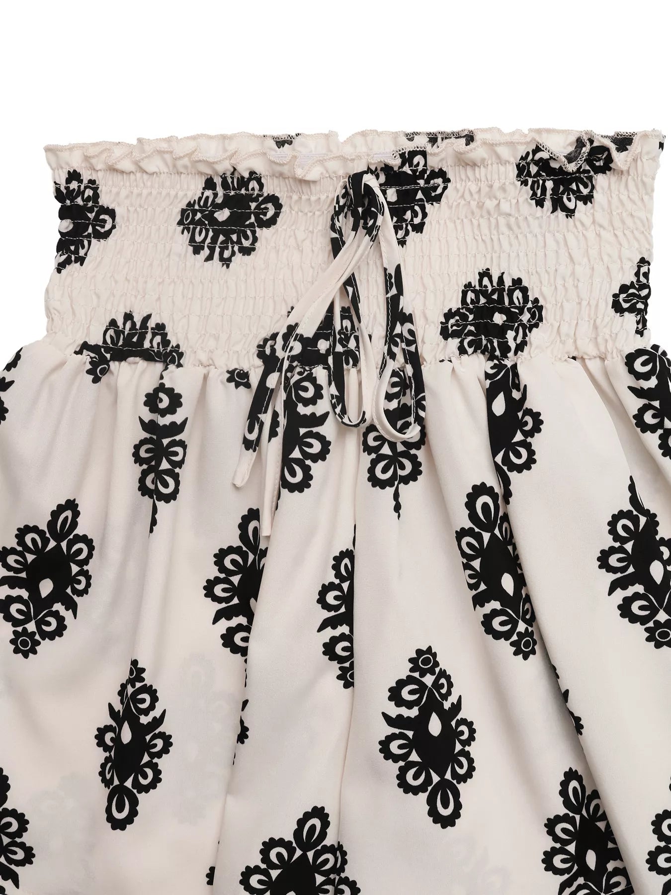 Printed Smocked Waist Shorts