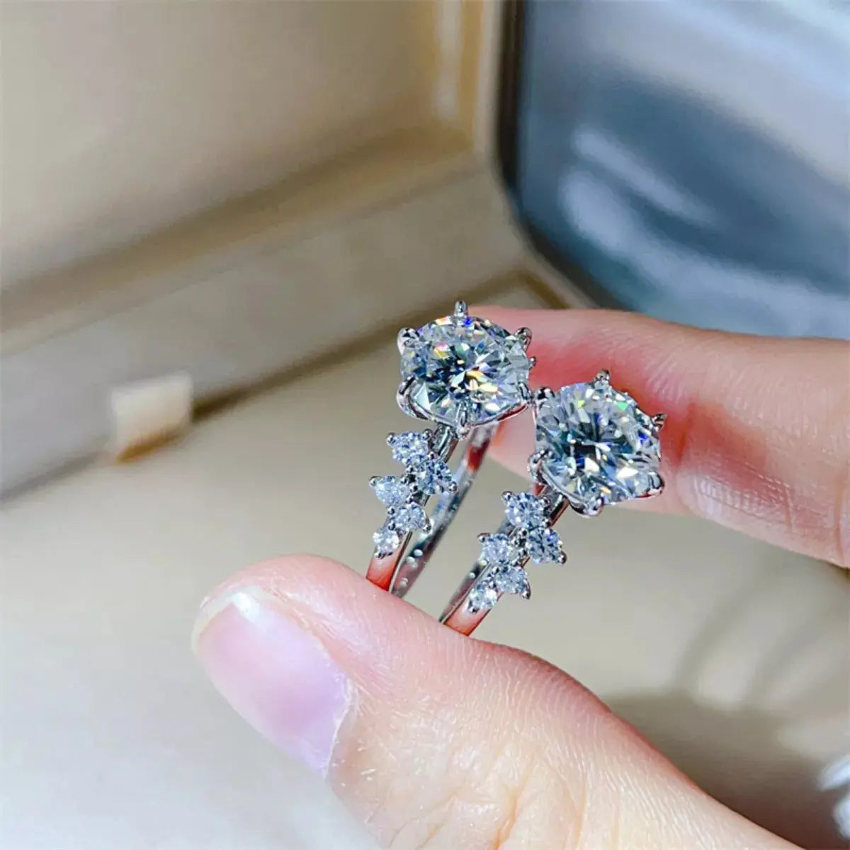 925 Sterling Silver 3 Carat Moissanite Ring