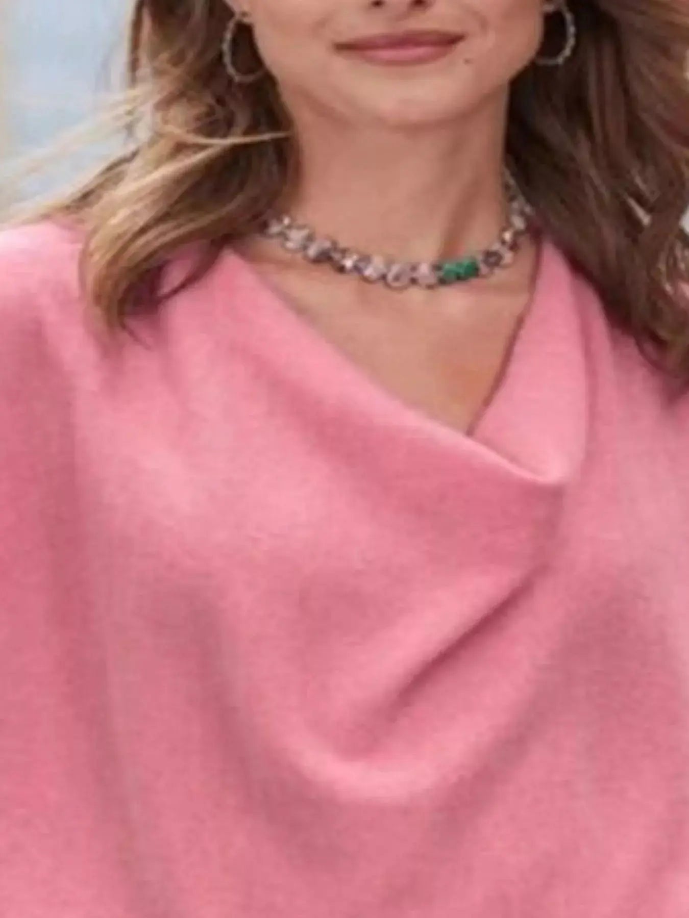 Full Size Cowl Neck Long Sleeve Top