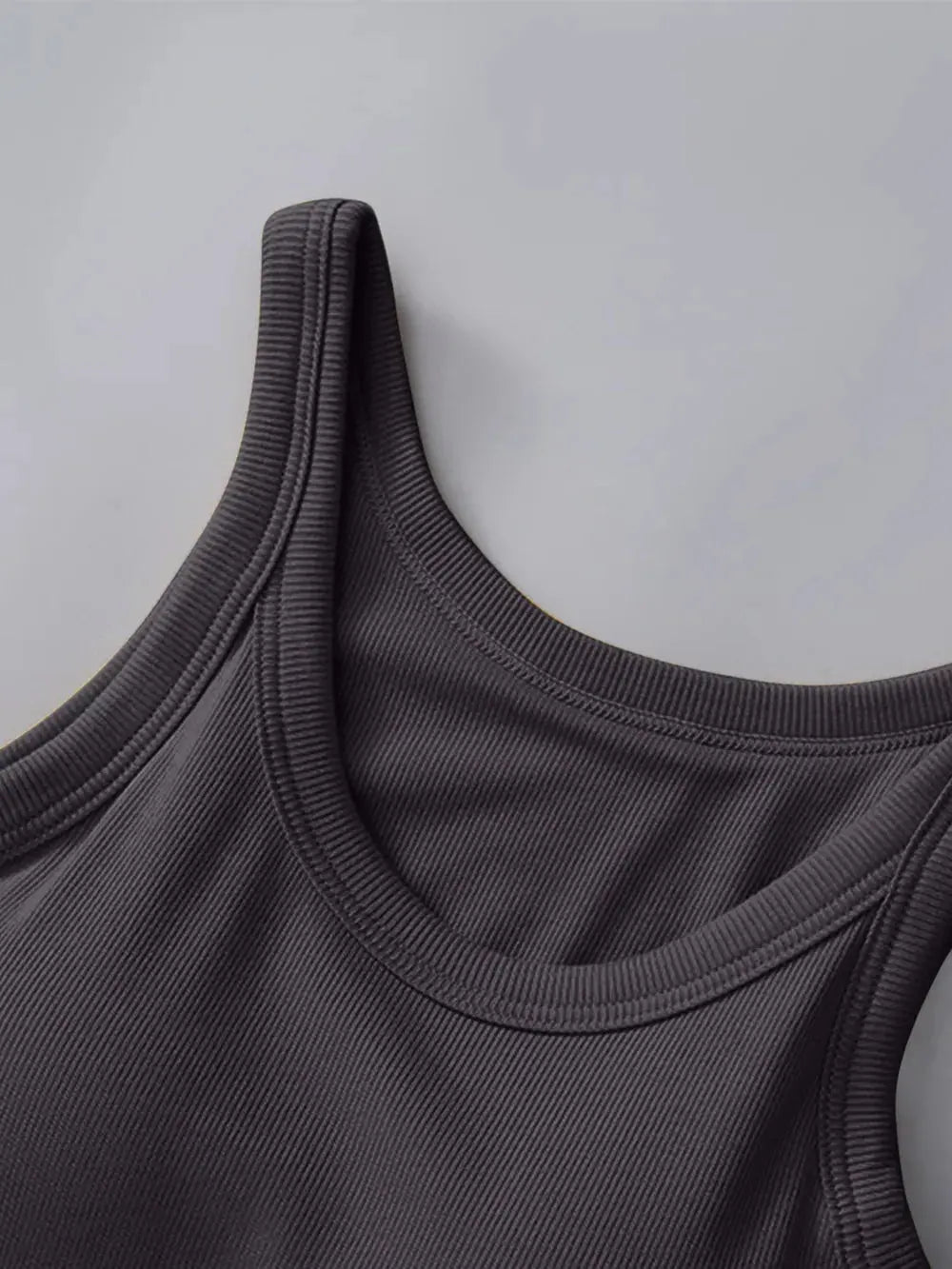 Round Neck Tank Top with Built In Bra