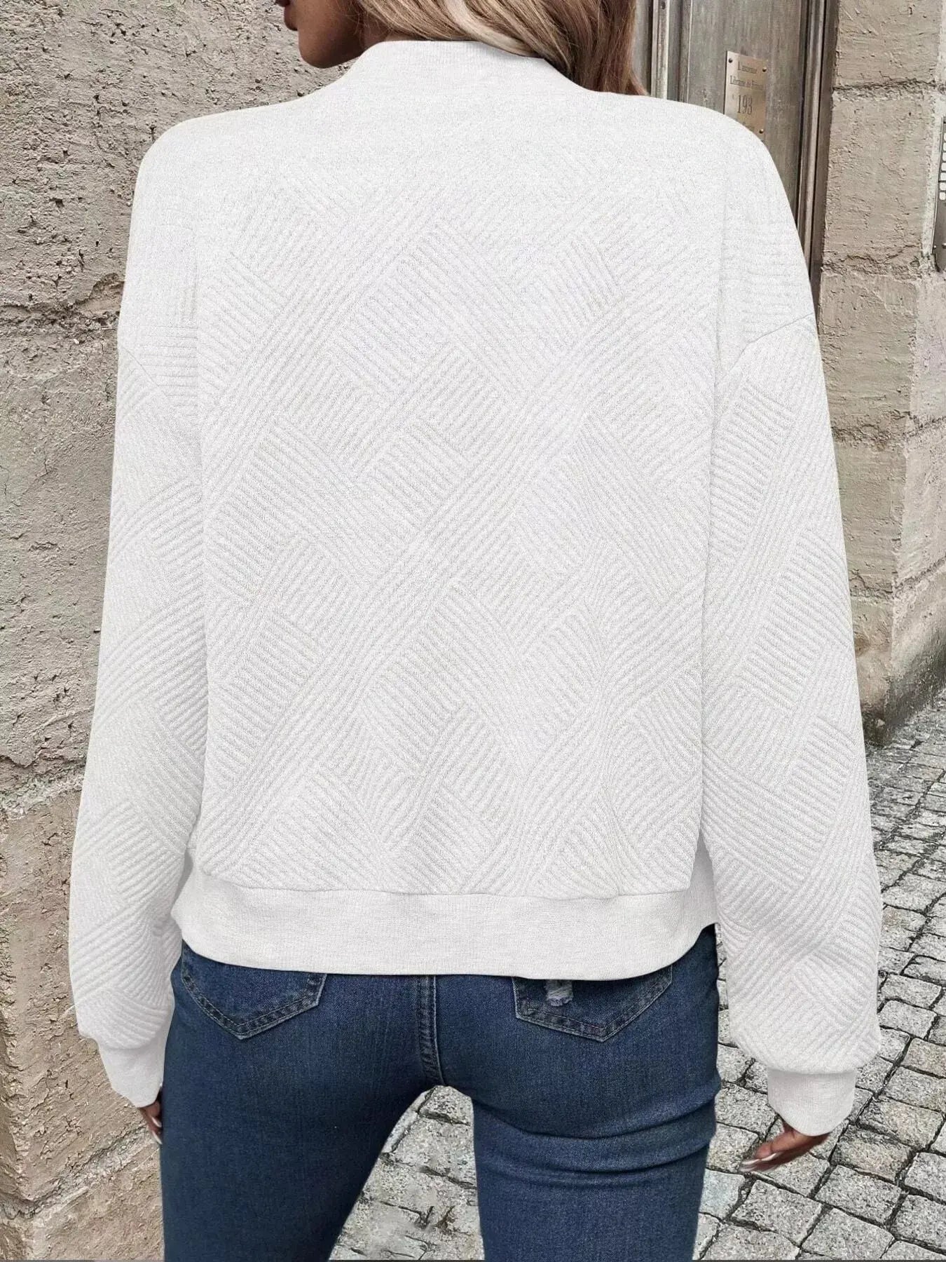Texture Zip Up Bomber Jacket