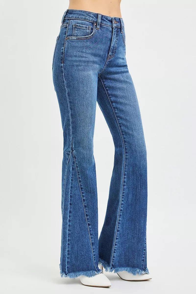 RISEN Jeans - Mid Rise Flare Side Seam Detailing Jeans