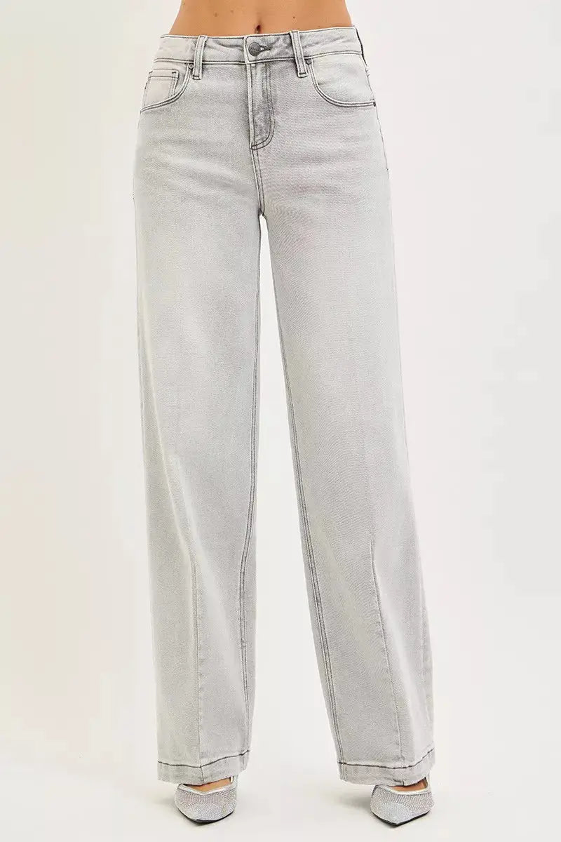 RISEN Jeans - Slouchy Baggy Jeans with Contrast Stitching