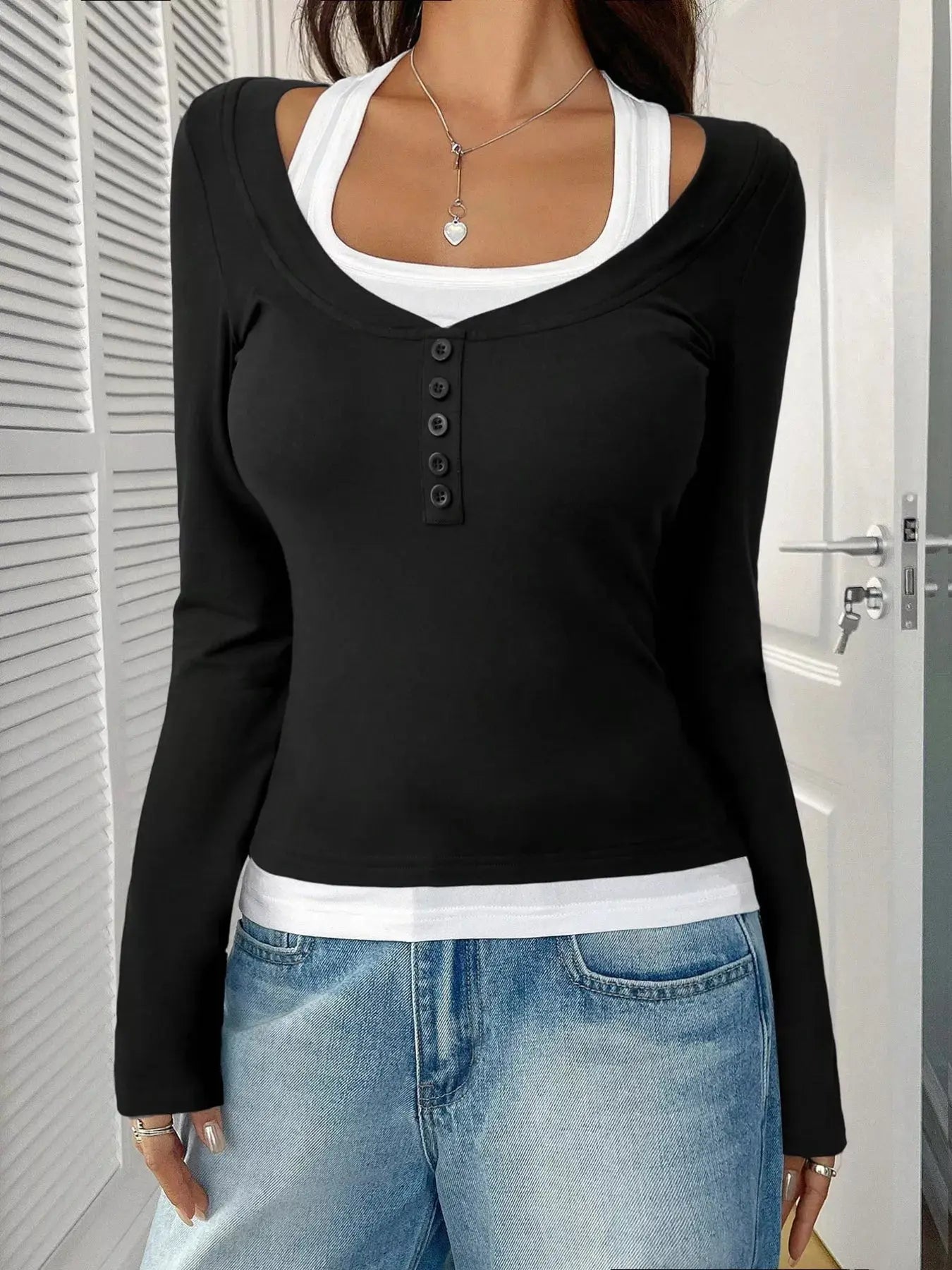 Scoop Neck Womens Long Sleeve T Shirt