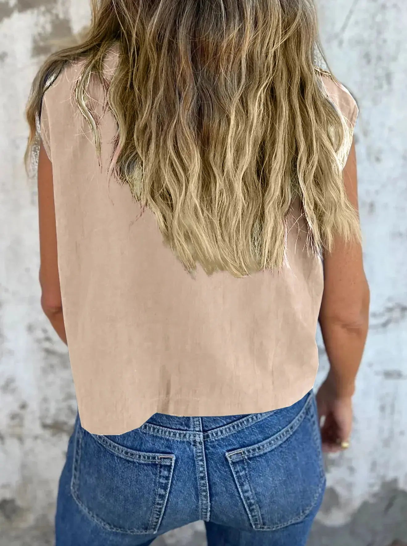 Full Size Cap Sleeve Button Down Linen Shirt