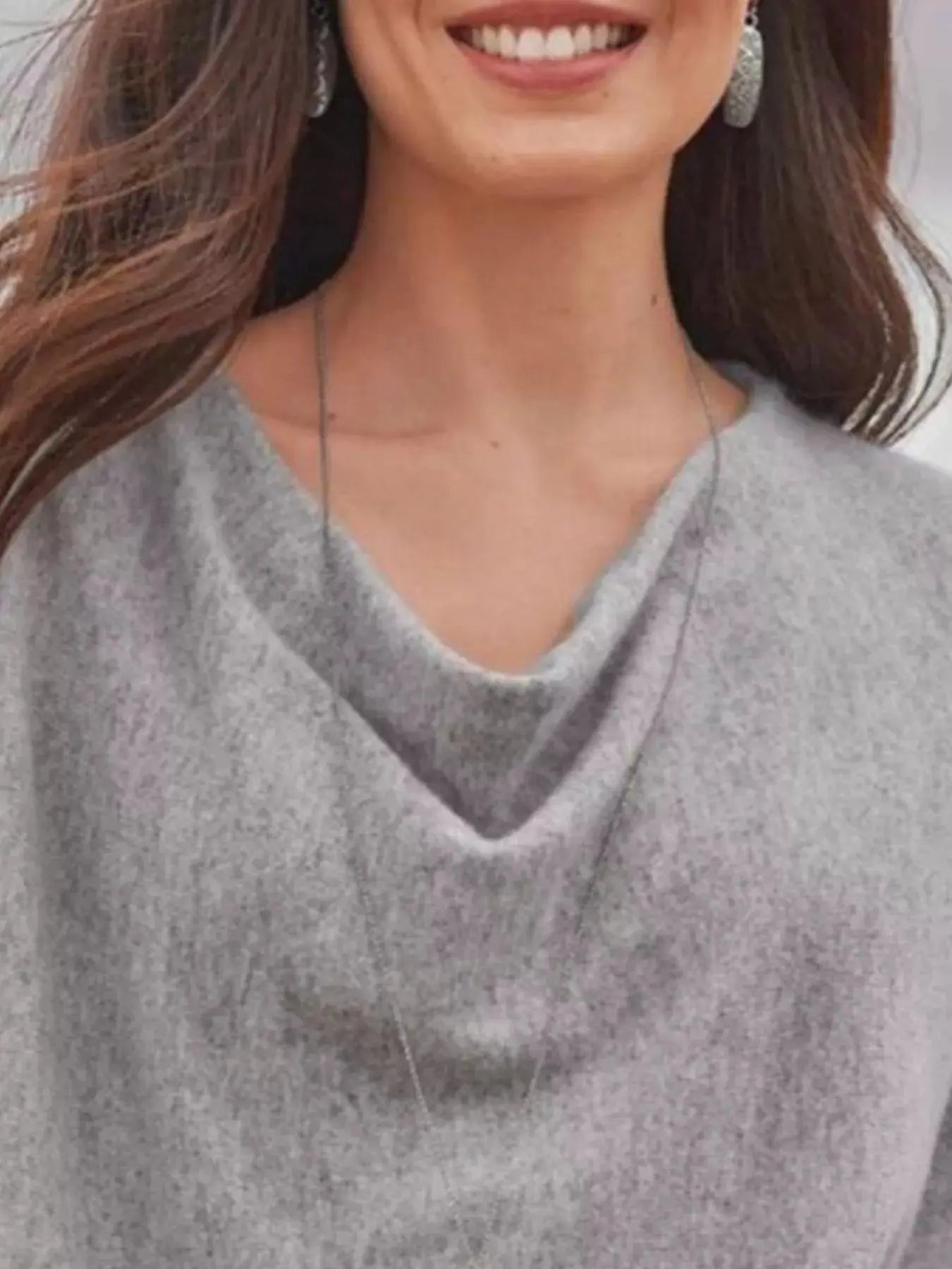 Full Size Cowl Neck Long Sleeve Top