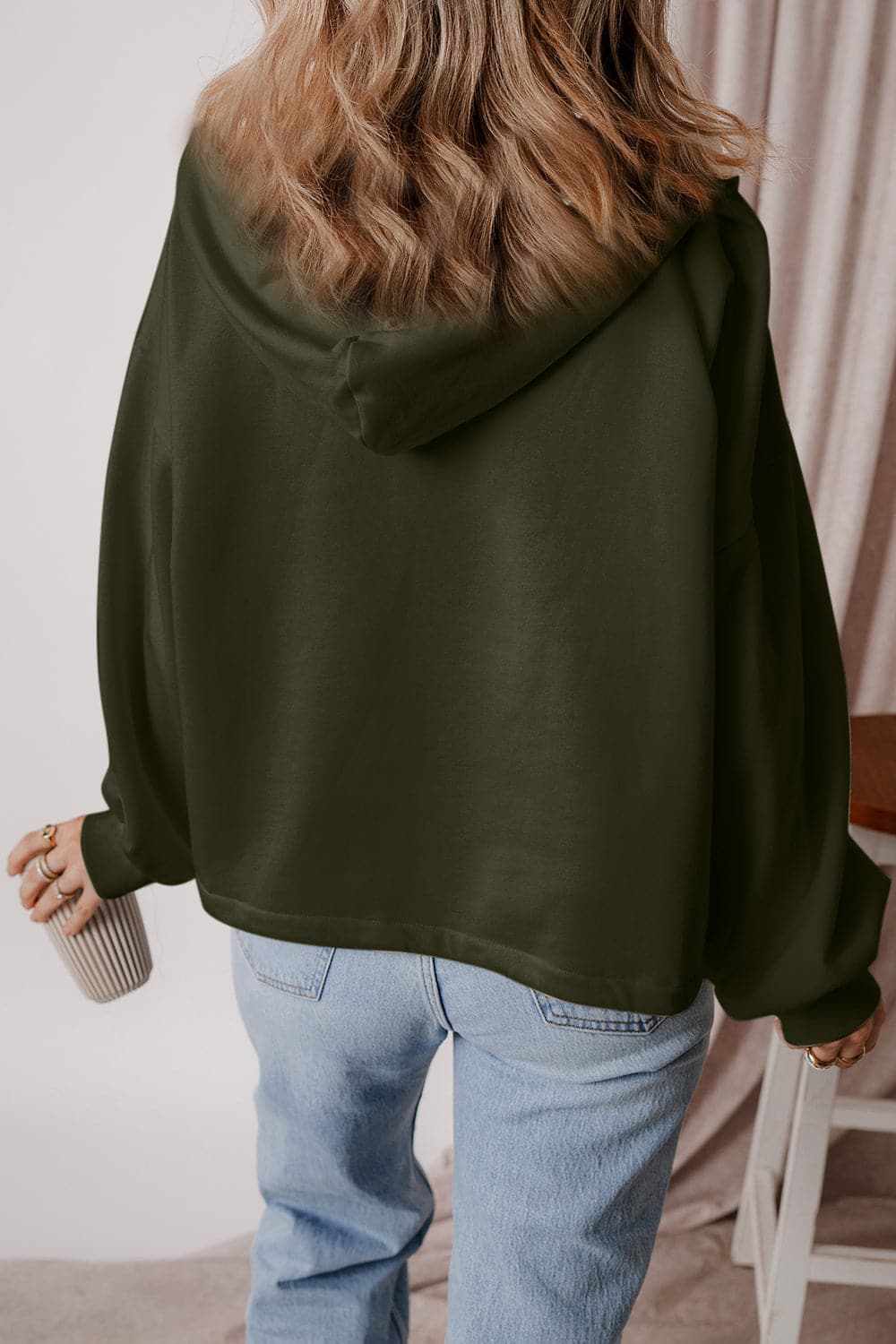 Jackets Trendsi Casual half zip hoodie with pockets
