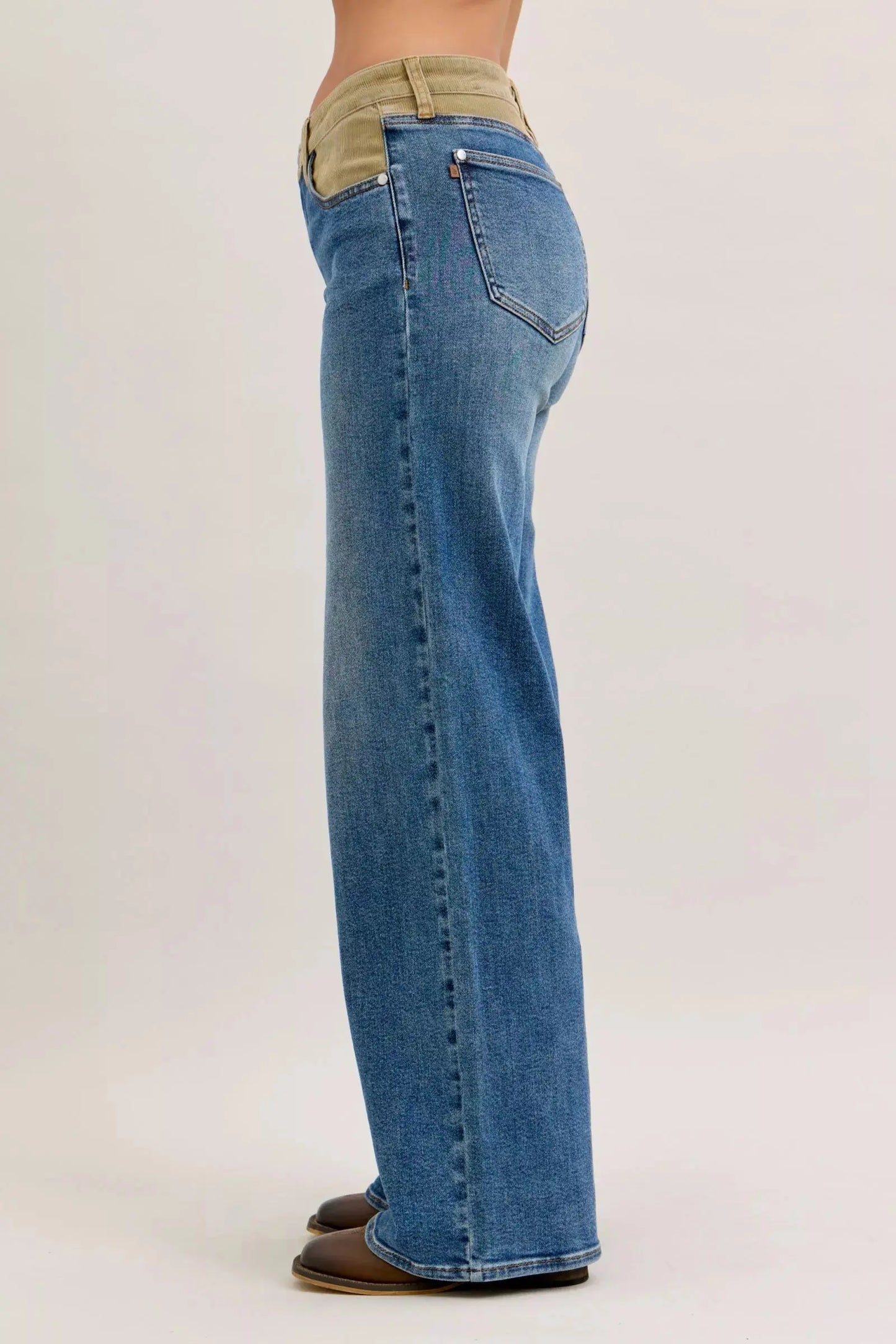 Judy Blue Jeans - MR Column Straight Jeans with Corduroy Waist