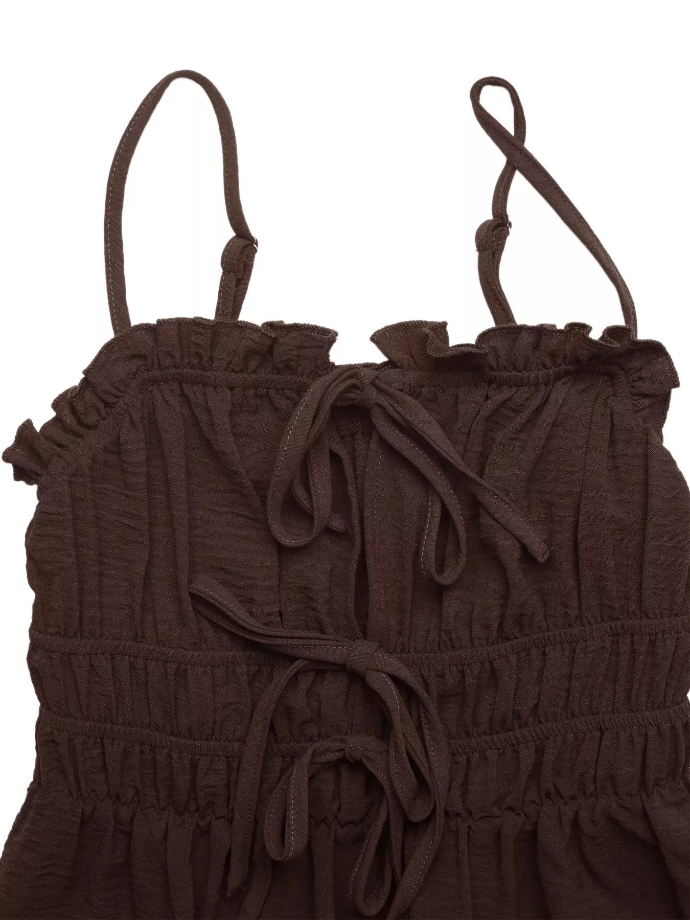 Tie-Front Brown A Line Dress