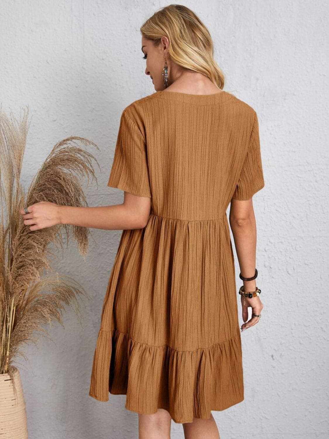 Dresses Trendsi Elegant V-neck dress - 100% polyester