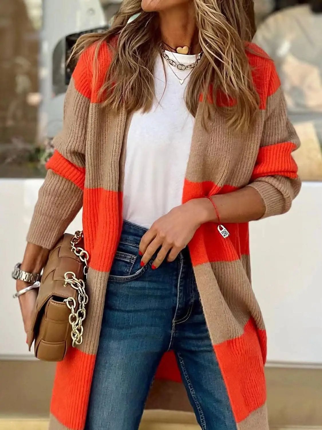 Sweaters Trendsi Chic open front cardigan - long sleeves, polyester