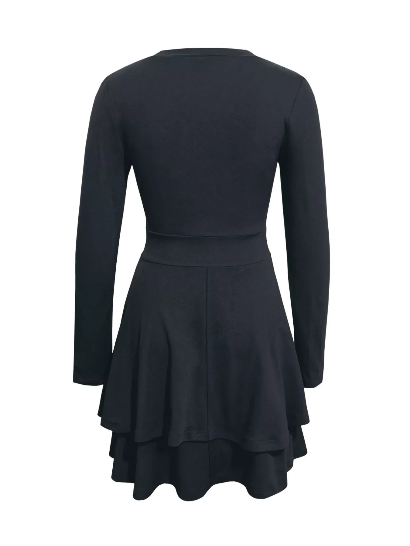 V-Neck Layered Ruffle Mini Dress