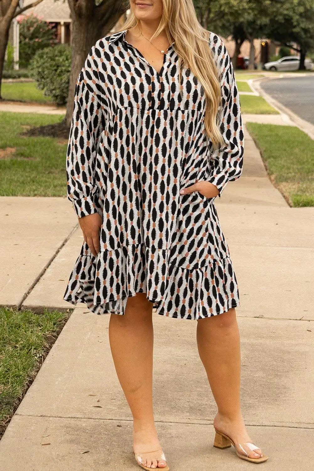 Dresses Apricot Plus Size V-Neck Mini Dress by Love Salve