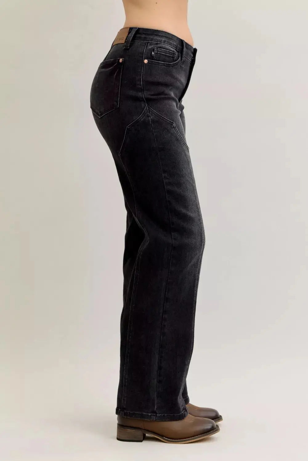 Judy Blue Jeans - Mid Rise Straight Western Seam Detail Jeans