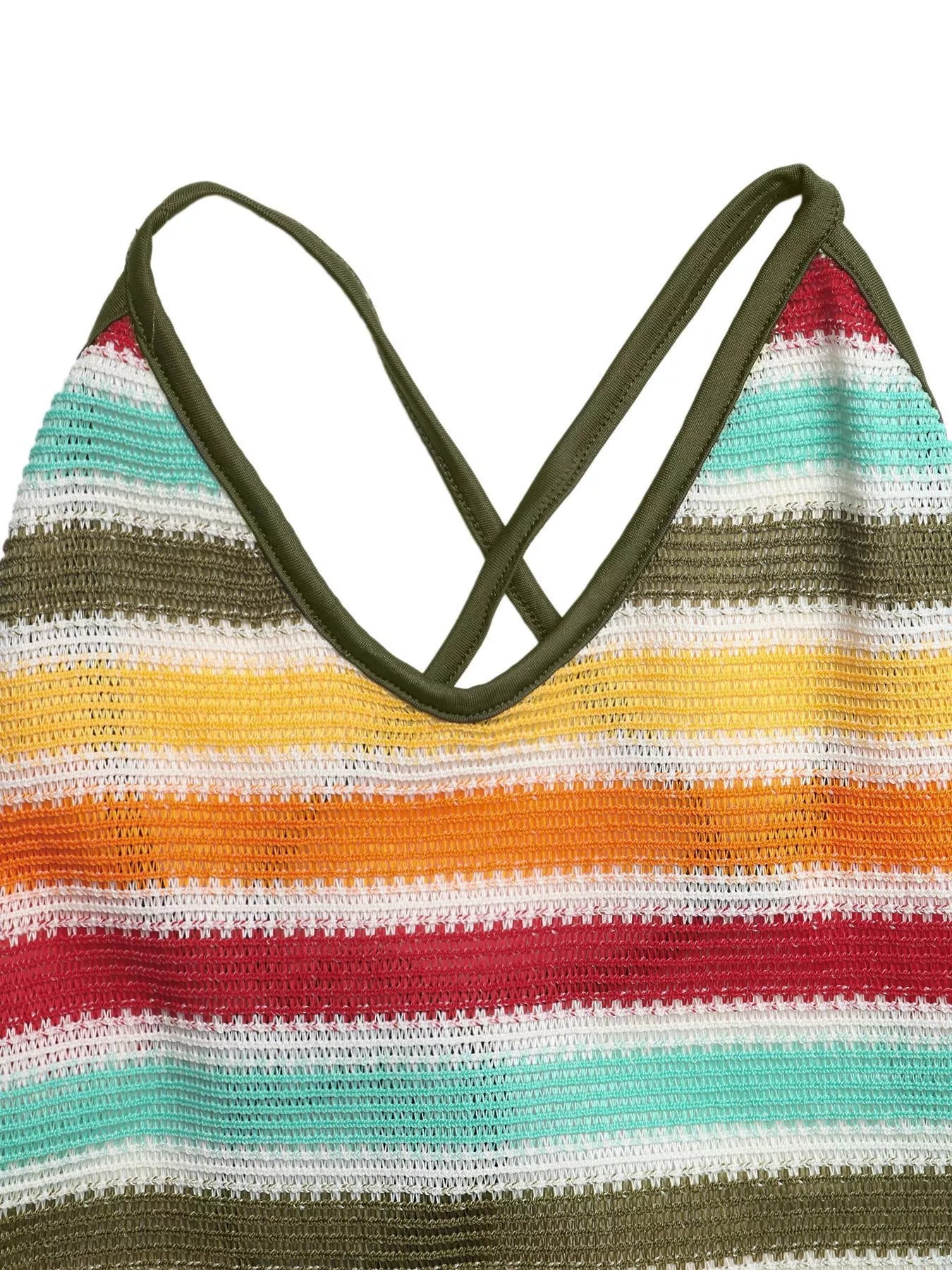 Striped Knit Bodycon Midi Dress