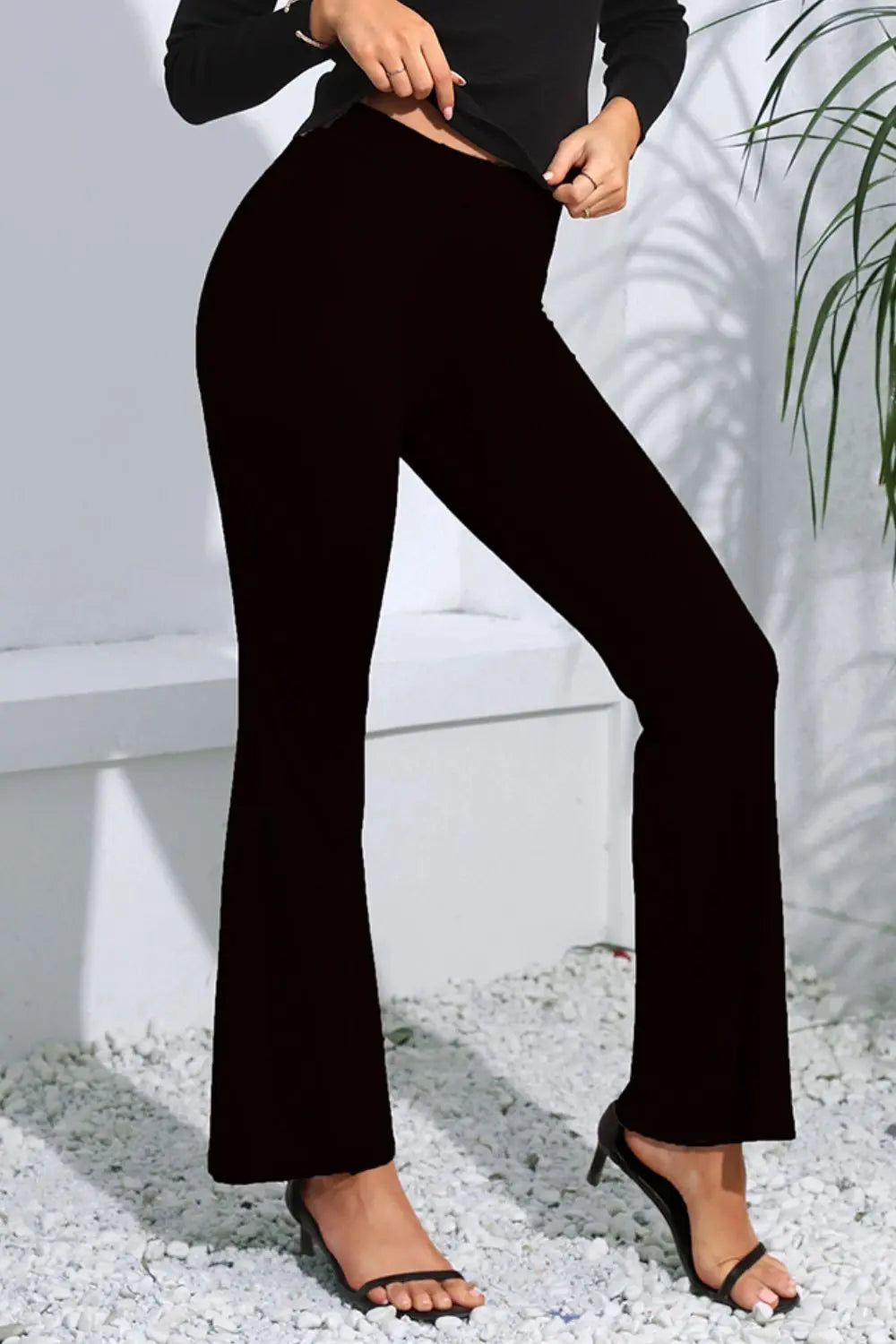 High Waist Flare Pants Long