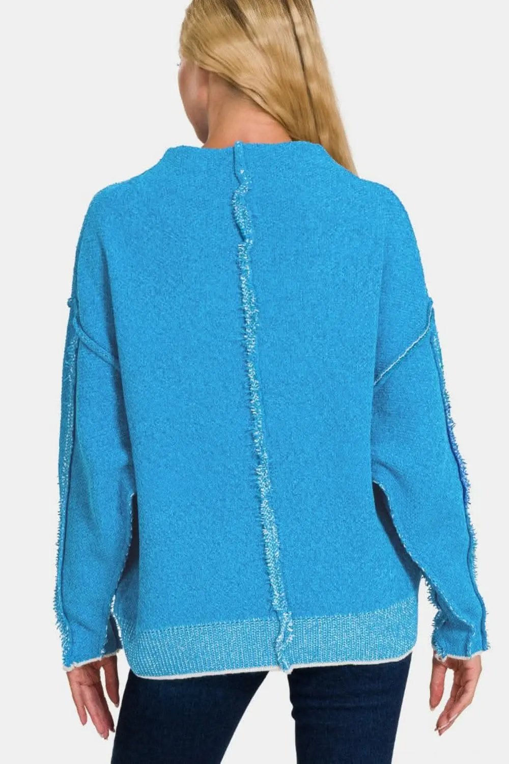 Women's Sweater Sweater - Mock Neck Long Sleeve - Cozy Knit Top