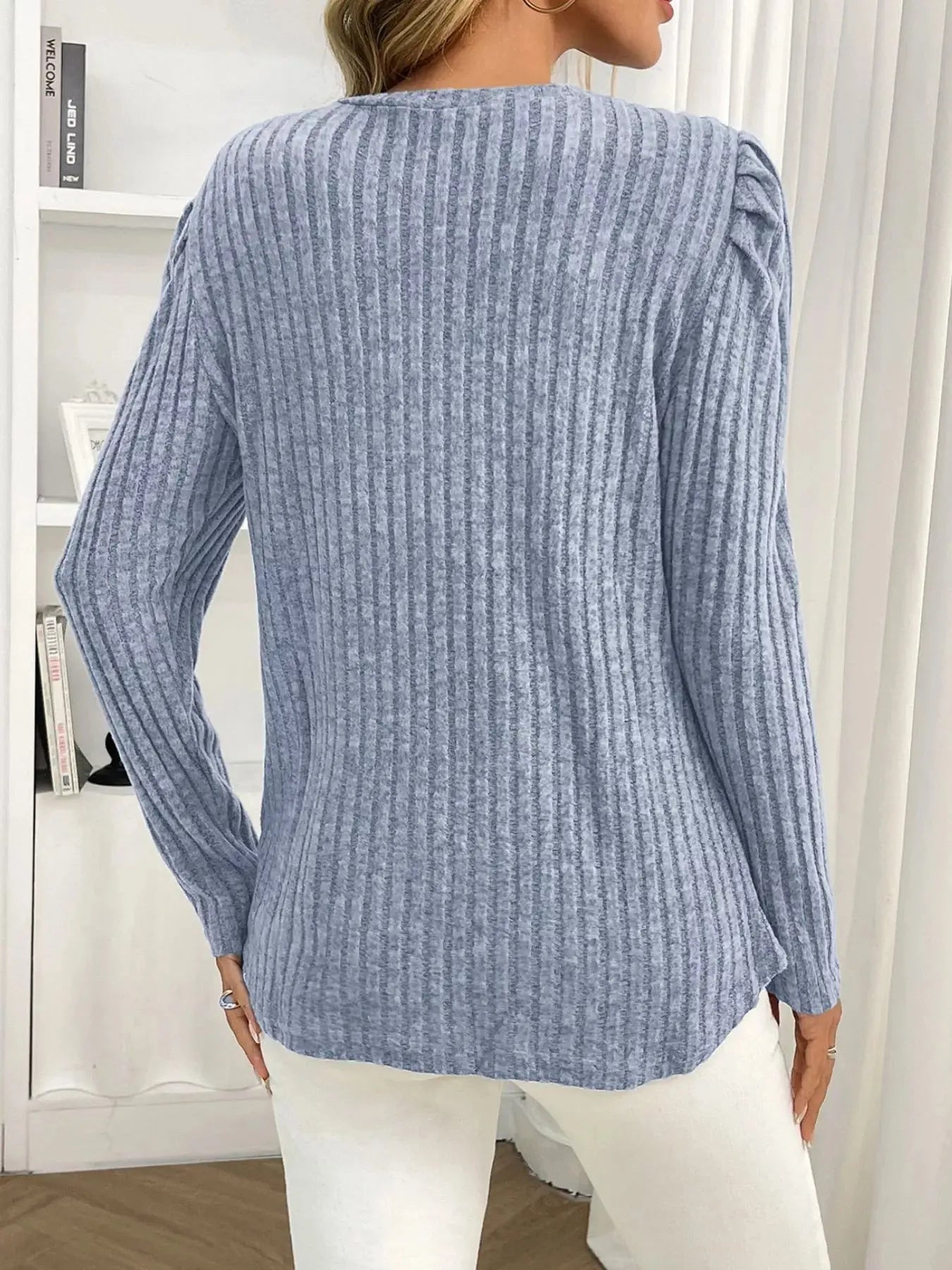 Round Neck Puff Sleeve T Shirt