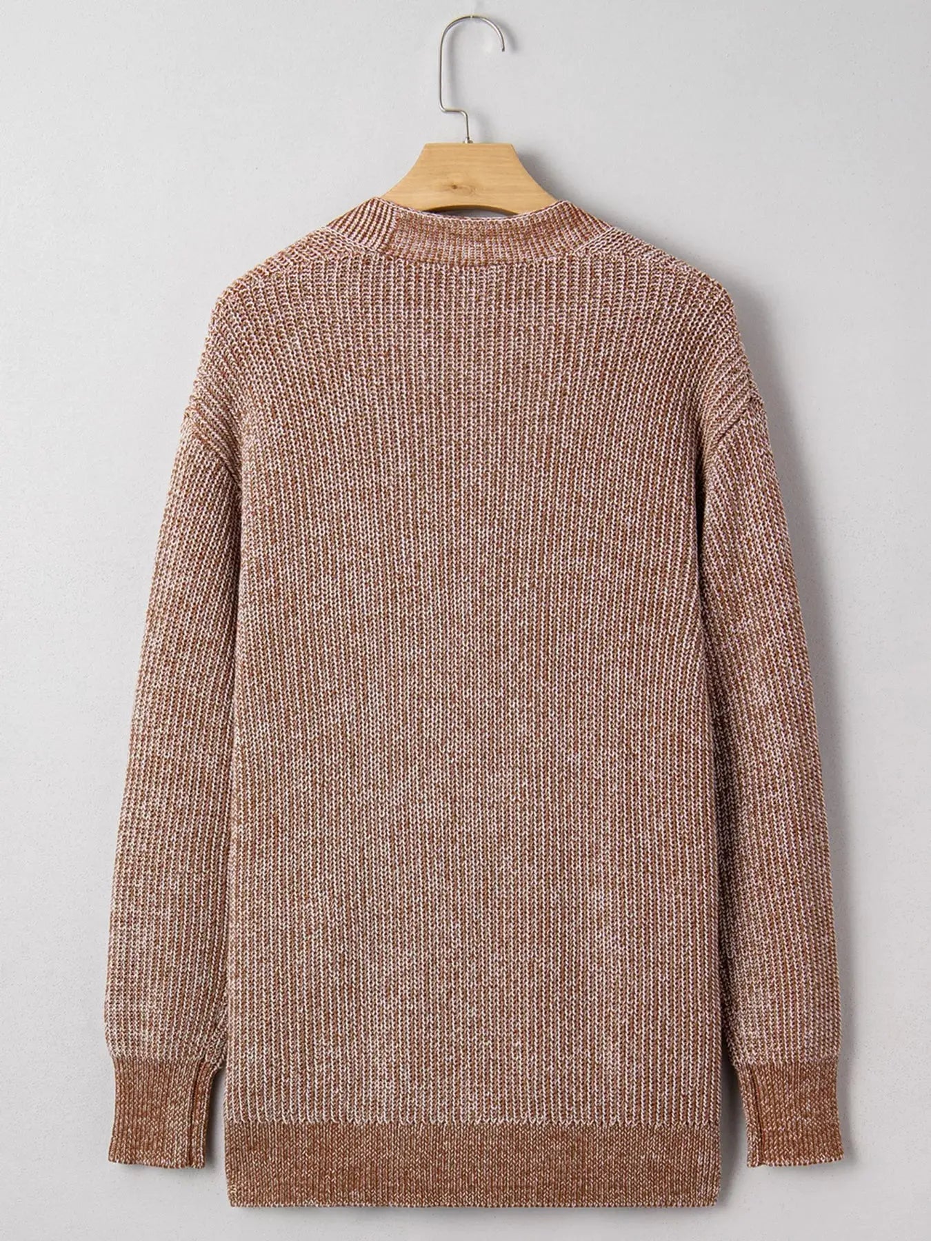 Open Front Dropped Shoulder Cardigan with Pockets