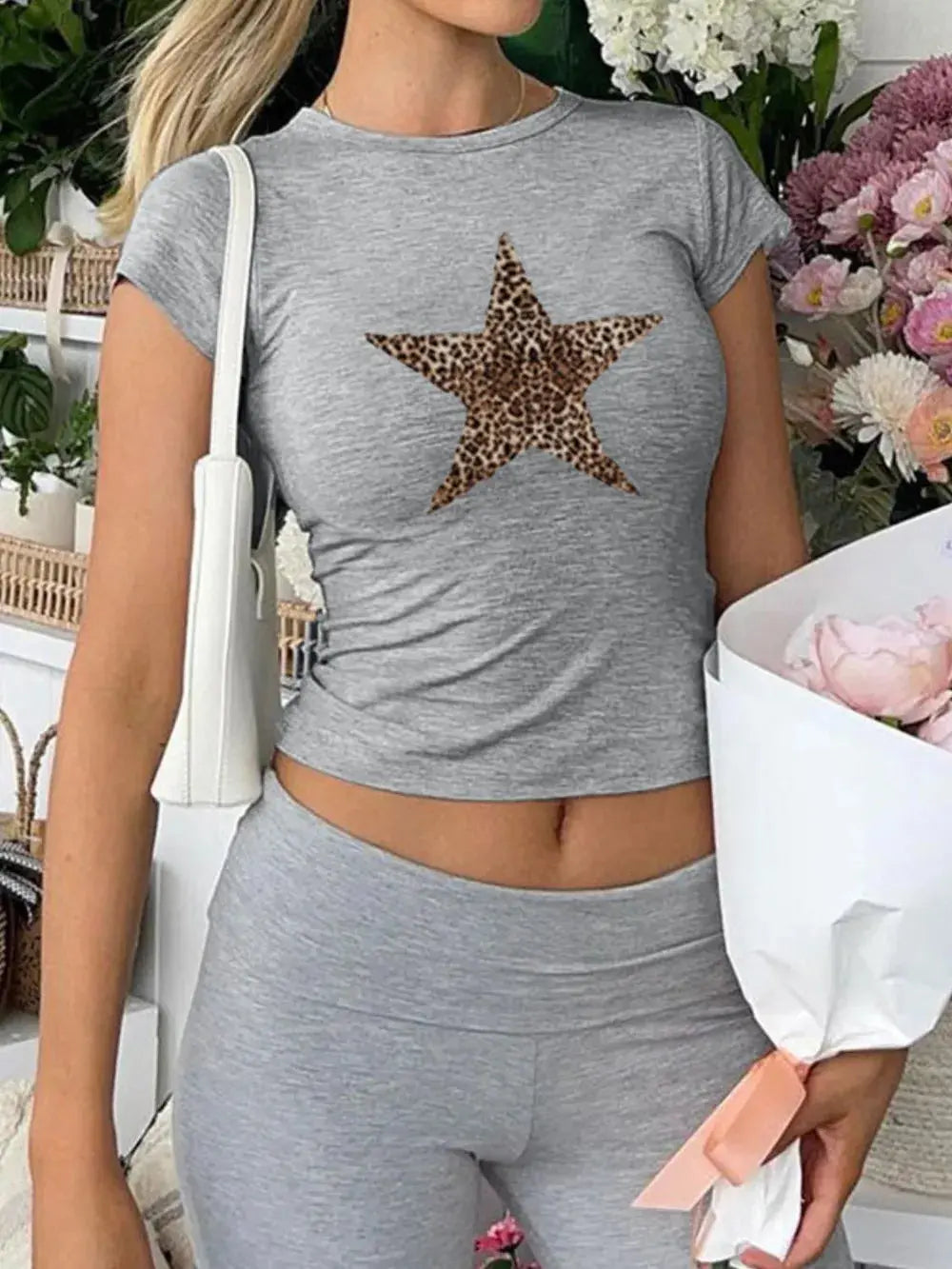 Devine Star Round Neck Short Sleeve T Shirt