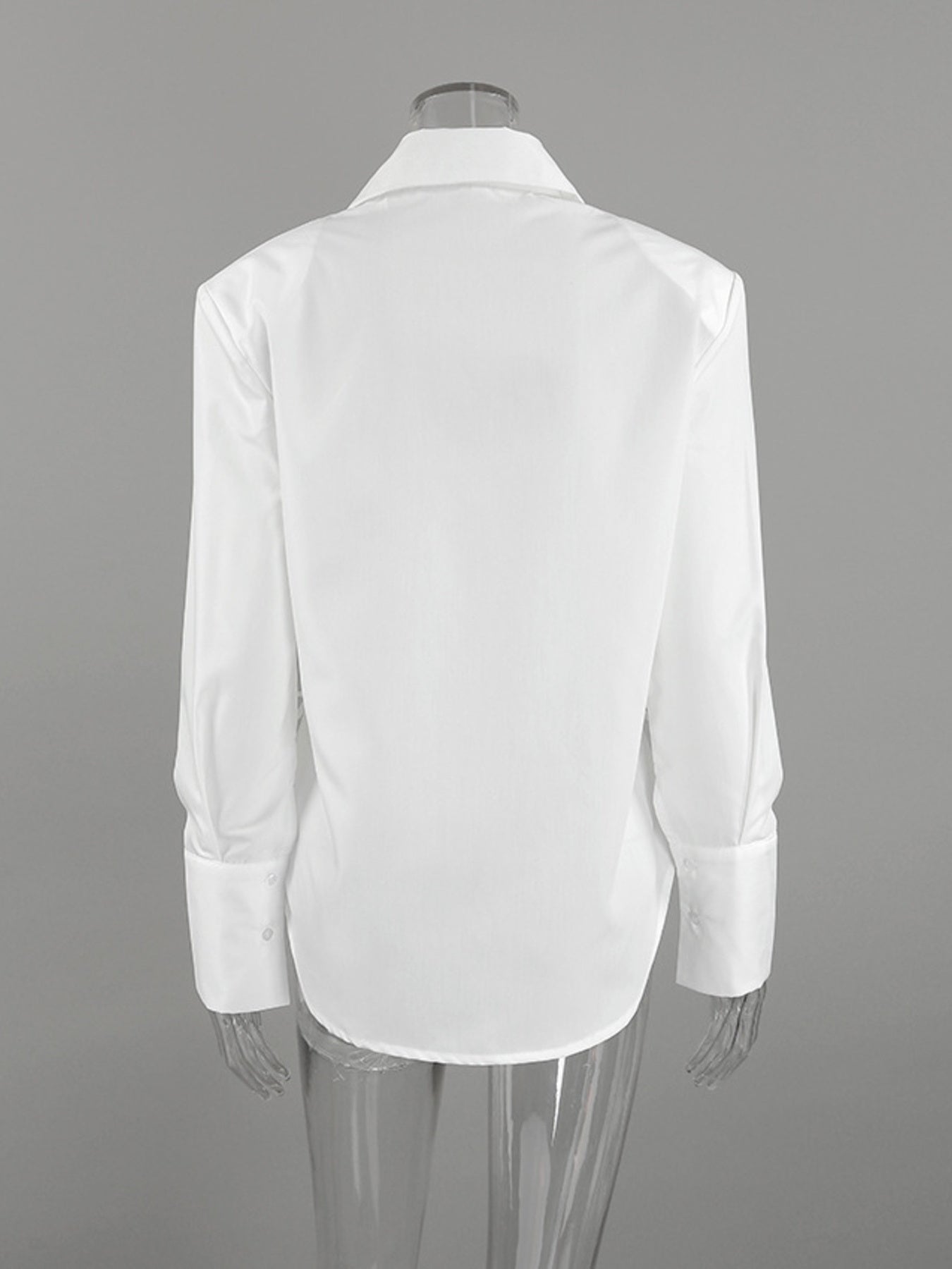 White Button Up Side Lace Up Shirt