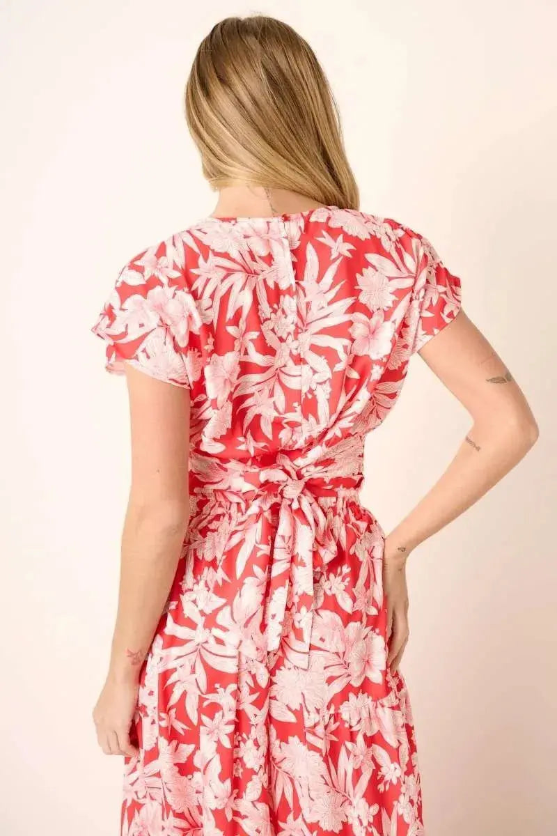 Mittoshop Tropical Floral Two-Piece Top & Tiered Maxi Skirt Set