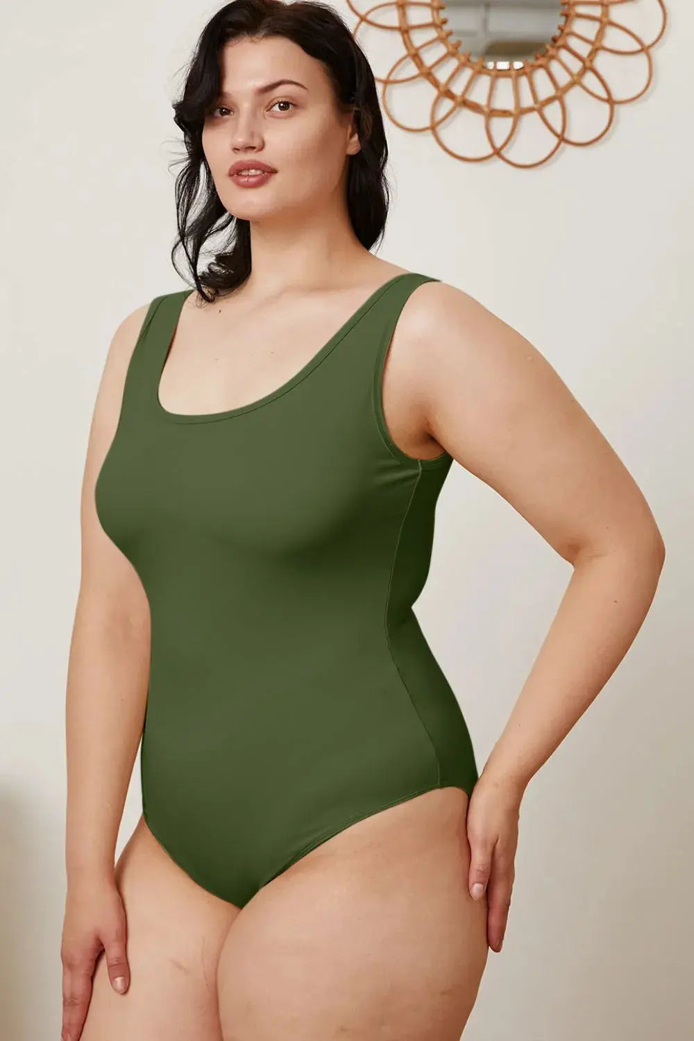 Basic Bae Full Size Square Neck Womens Sleeveless Bodysuit