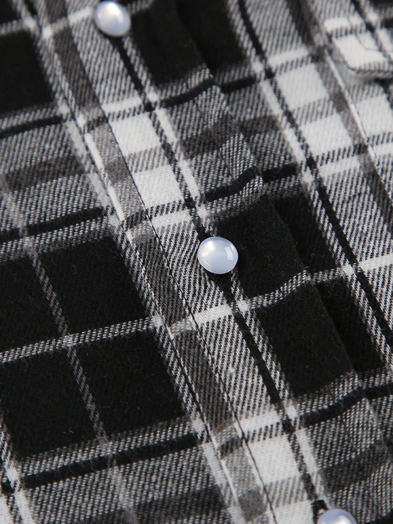 Black Oversized Plaid Button Up Shirt