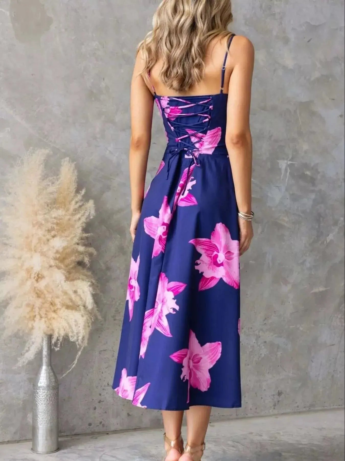 Floral Print Midi Cami Dress