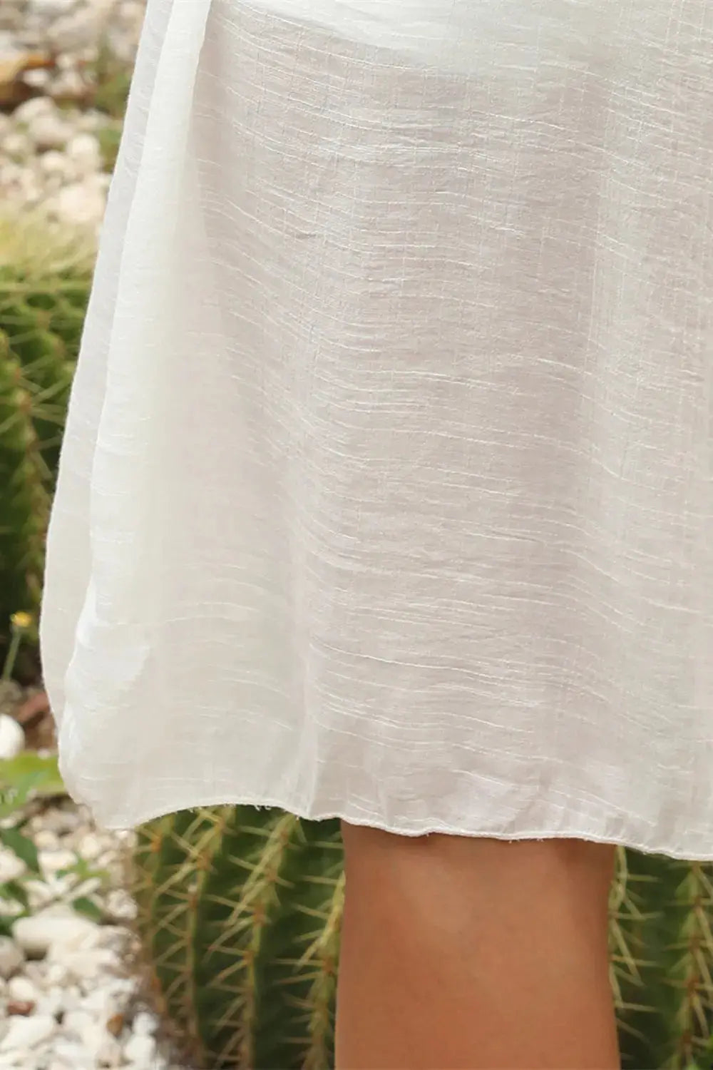 Crochet Geometric V-Neck Spaghetti Strap Cover Up Dress